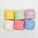 Pastel Rainbow Variegated Mercerized Cotton Crochet Yarn - 6 Spools
