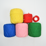 Bright Rainbow Crochet Yarn - 5 Spools
