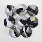 Black + Gray Schachenmayr La Nova Cotton + Viscose Ribbon Yarn - 8 Spools