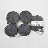 Black + White Pinstriped Lang Onyx Viscose + Polyamid Ribbon Yarn - 5 Balls