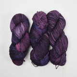 Purple+ Silver Tinsel Sundara Yarns Merino Wool + Nylon Yarn - 3 Skeins