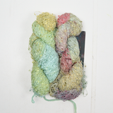 Pastel Variegated Mint + Marshgrass Blue Heron Yarns Confetti Ladder Ribbon Yarn - 2 Skeins