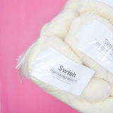White Knit Picks Bare Swish Fingering Weight Superwash Merino Wool Yarn - 10 Skeins
