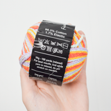 Orange, Yellow, Blue + Purple Cascade Fixation Cotton + Elastic Yarn - 5 Balls