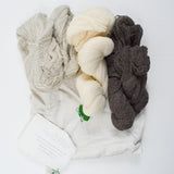 Natural Undyed Celtic Memory Yarns The Organic Shawl Kit Fingering Weight Yarn - 3 Skeins