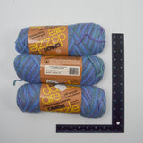 Purple + Blue Variegated Caron Dazzleaire Acrylic + Nylon Yarn - 3 Skeins