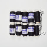 Black Melrose Rayon Chainette Yarn - 10 Spools