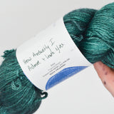 Teal Knitten Word Superwash + Silk Fingering Weight Hand Dyed Yarn - 2 Skeins