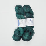 Teal Knitten Word Superwash + Silk Fingering Weight Hand Dyed Yarn - 2 Skeins