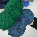 Gray + Blue Wool Yarn Bundle