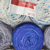 Blue + Gray Variegated Sock Yarn Bundle - 7 Balls