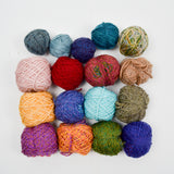 Assorted Colorful Wool + Natural Fiber Yarn Bundle - 17 Balls
