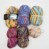 Assorted Wool Variegated/Self Striping Sock Yarn - 6 Balls