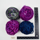 Purple, Blue + Green Malabrigo Caracol Yarn - 4 Balls