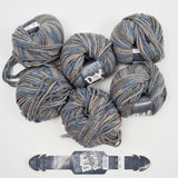 Gray Variegated Lana Grossa Due Print Merino + Acrylic Yarn - 6 Balls
