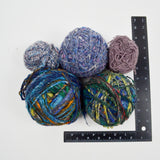 Assorted Colorful Handspun + Tweed Wool Yarn - 3 Balls + Extra