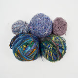 Assorted Colorful Handspun + Tweed Wool Yarn - 3 Balls + Extra