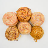 Assorted Brown, Yellow + Orange Variegated Yarn - 6 Balls