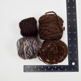 Assorted Brown Wool + Natural Fiber Yarn - 4 Balls