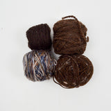 Assorted Brown Wool + Natural Fiber Yarn - 4 Balls
