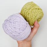 Purple + Green Natural Fiber Yarn - 3 Balls