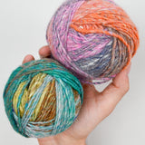 Assorted Colorful Variegated Wool + Natural Fiber Yarn - 4 Balls