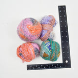 Assorted Colorful Variegated Wool + Natural Fiber Yarn - 4 Balls