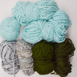 Blue, Green + Gray Chunky Yarn Bundle