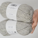 Gray Buttercream Luxe Craft Roving 100% Wool Yarn - 3 Balls