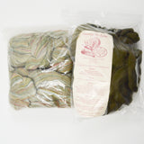 Green Variegated Country Delights Wool/Silk Roving + Roving and Hand Spun Yarn