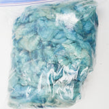 Teal + White Variegated Dyed Merino Wool Locks