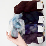 Purple + Maroon Glendemere Farm Romney Wool + Wool Blend Roving