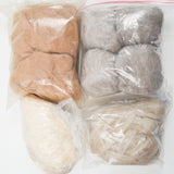 Natural Cotton, Camel Down, Wool/Possum + Wool Roving