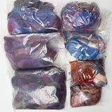Colorful Variegated Wool Roving + Hand Spun Yarn