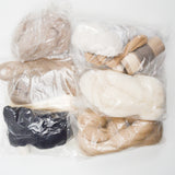Natural Undyed Wool Roving + Hand Spun Yarn