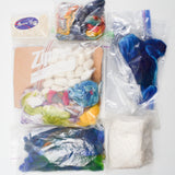 Colorful Dyed Silk Hankies for Spinning, Assorted Silk + Undyed Silk Cocoons