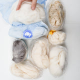Natural Undyed Cashmere, Angora, Kid Mohair Roving/Top