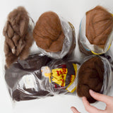 Assorted Alpaca, Yak + Qiviut Brown Wool Top