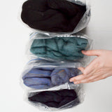 Blue, Green + Black Wool Roving