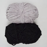 Black + Gray Bernat Blanket Yarn - 2 Balls