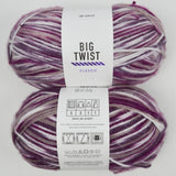 Purple + White Variegated Big Twist Classic Acrylic Yarn - 2 Skeins