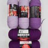 Purple Red Heart Super Saver Acrylic Yarn - 5 Skeins