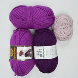 Assorted Chunky Purple Yarn - 3 Skeins + Extra