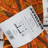 Orange + Brown Variegated Bernat Blanket Polyester Chenille Yarn - 6 Skeins