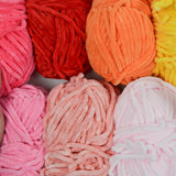 Warm Tones Chenille Blanket Yarn - 7 Balls