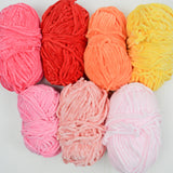 Warm Tones Chenille Blanket Yarn - 7 Balls