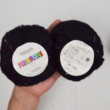 Black + Rainbow Tweed Tremiti Missoni Wool, Acrylic + Mohair Yarn - 12 Balls