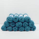 Teal Lamb's Pride Bulky Single-Ply Wool + Mohair Yarn - 15 Skeins