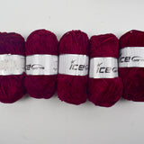 Maroon Ice Yarns Chenille DK Microfiber Yarn - 5 Balls