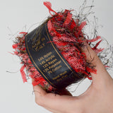 Red + Gray Plymouth Yarn Hip Italian Collection Nylon, Acrylic, Rayon, Polyester + Cotton Eyelash Yarn - 7 Balls